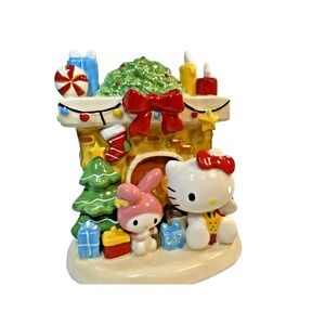 Hello Kitty Blue Sky Clayworks 2024 Christmas Fireplace New